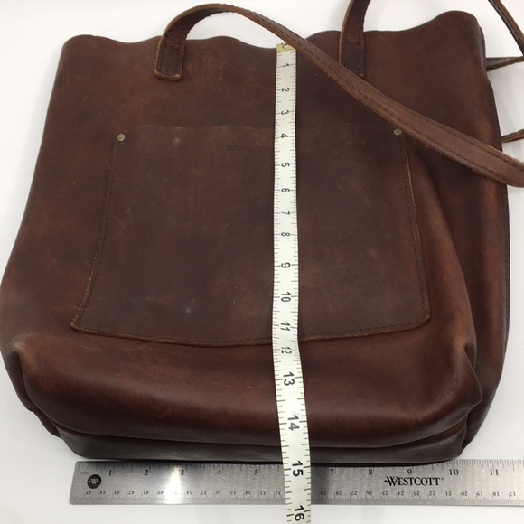 Portland Leather Goods  Dark Brown Leather Tote Bag - Picture 13 of 16